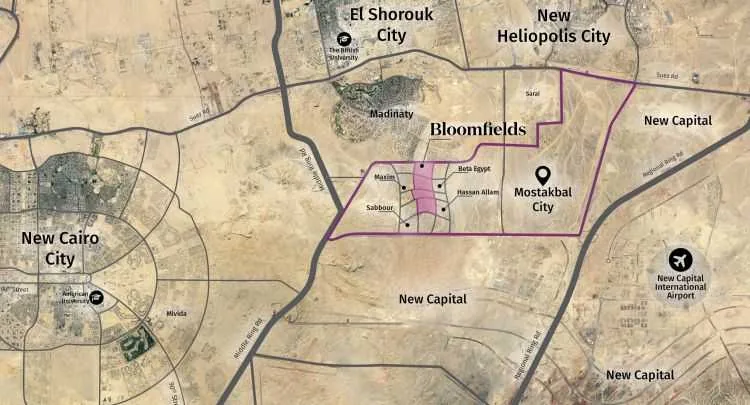 Compound Bloomfields Mostakbal City in New Cairo Compound Bloomfields Mostakbal City — location, New Cairo