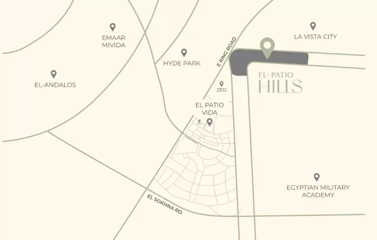 Compound El Patio Hills New Cairo — Project Location, New Cairo