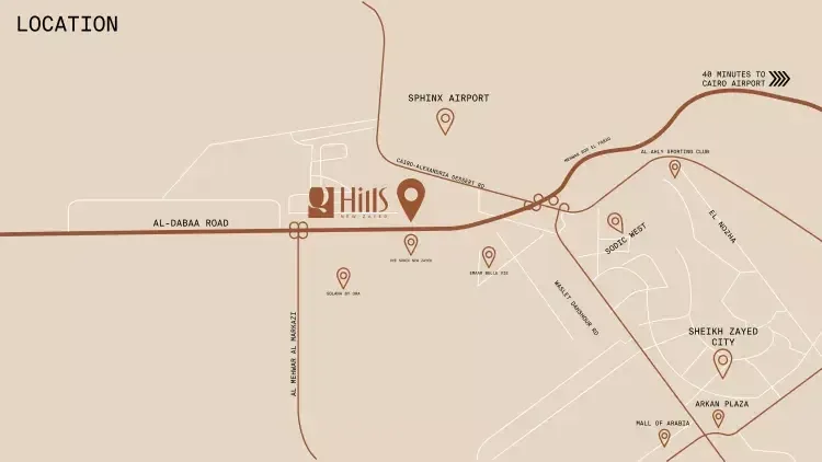 كمبوند كيو هيلز زايد الجديدة — location, الشيخ زايد