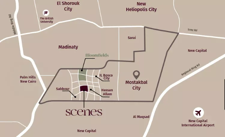 كمبوند سينز المستقبل سيتي — location, القاهرة الجديدة