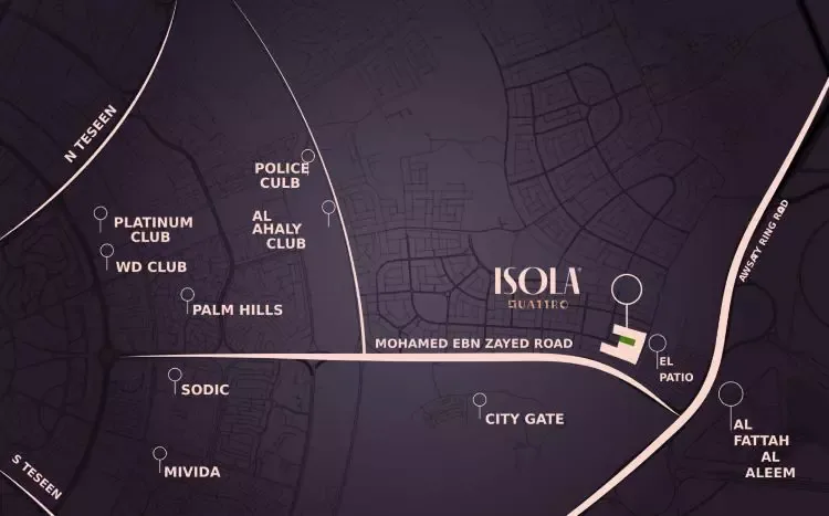 كمبوند ايزولا كواترو التجمع الخامس — location, القاهرة الجديدة