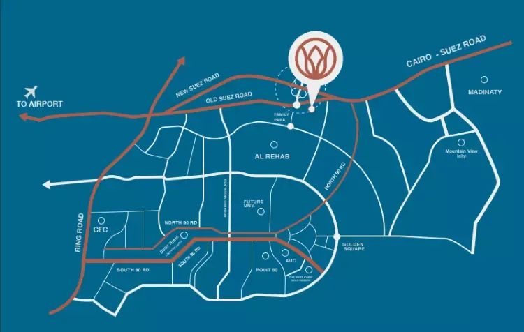 Nile Boulevard Compound New Cairo in New Cairo Nile Boulevard Compound New Cairo — location, New Cairo