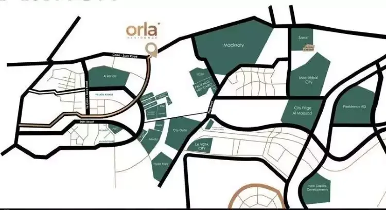 Compound Orla Residence New Cairo in New Cairo Compound Orla Residence New Cairo — location, New Cairo