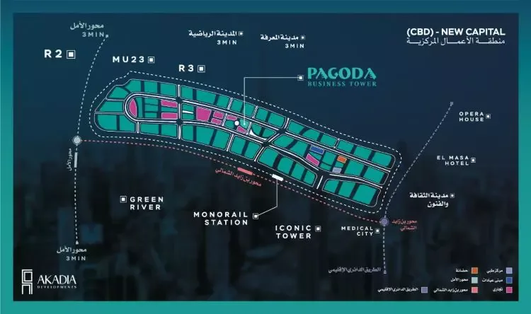 Pagoda Tower New Capital in New Capital Pagoda Tower New Capital — location, New Capital