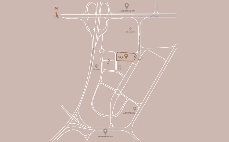 كمبوند SQ1 التجمع الخامس Compound SQ1 New Cairo — موقع المشروع، القاهرة الجديدة