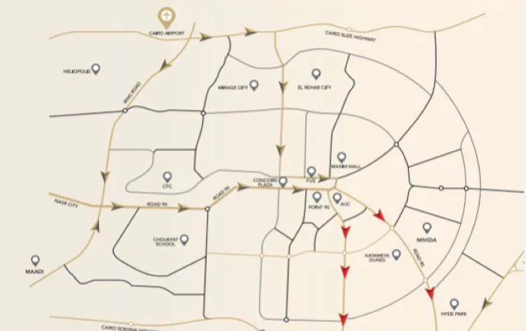 Compound The Icon Gardens New Cairo — location, New Cairo