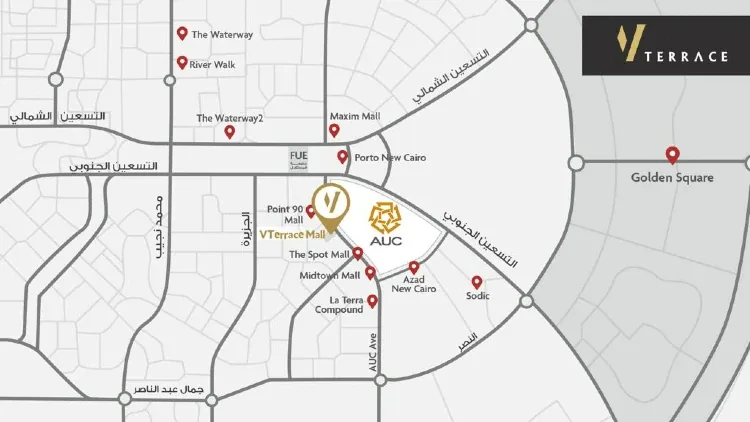 Mall V Terrace New Cairo — location, New Cairo