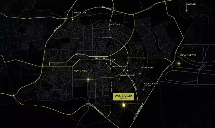 Valencia Valley Compound New Cairo in New Cairo Valencia Valley Compound New Cairo — location, New Cairo