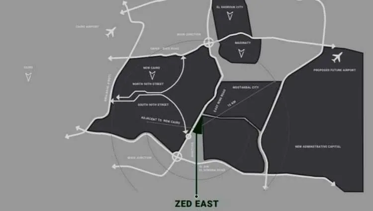 Zed East Compound New Cairo in New Cairo Zed East Compound New Cairo — location, New Cairo